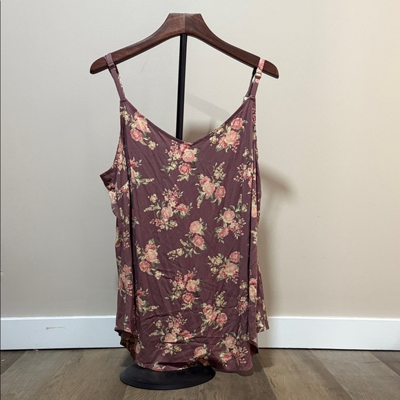 torrid Tops - Torrid Floral Camisole in Mauve and Pink